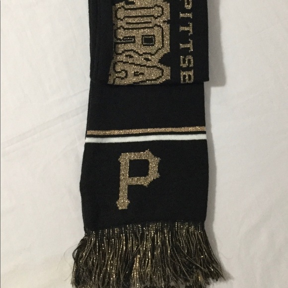 𝅺PITTSBURGH PIRATES BLACK/GOLD 40 x 7” SCARF NEW! - Picture 1 of 10